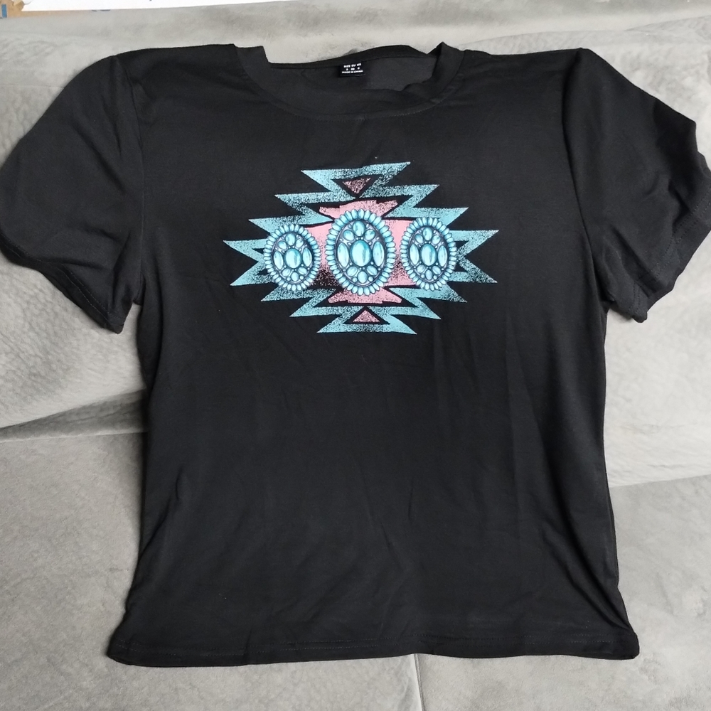 Turquoise Print Shirt - Picture 2 of 5